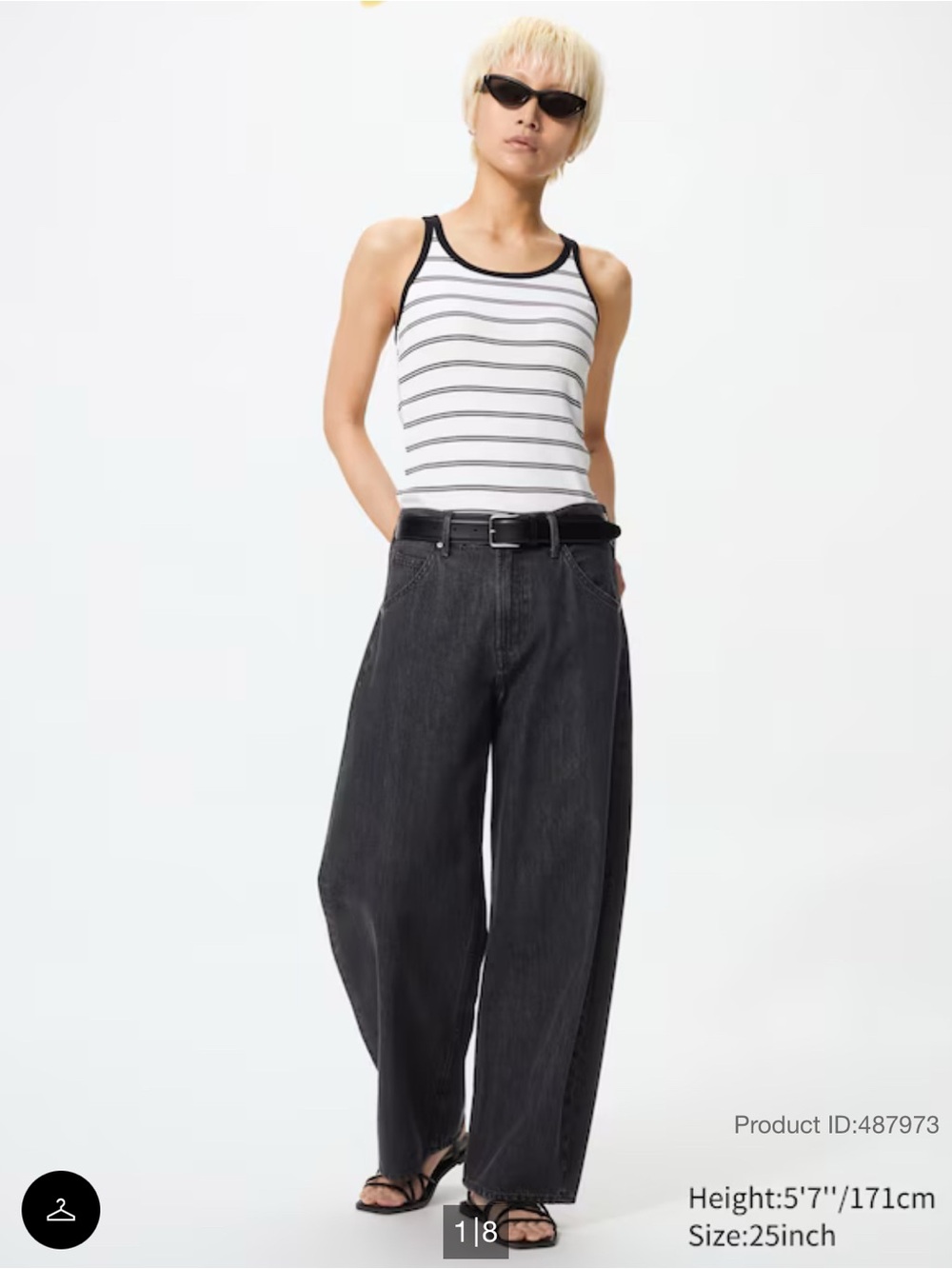 Uniqlo barrel Leg Black Jeans for Women -